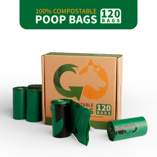 NEW Certified 100% Compostable Poop Bags | 120 bags | Dark Green