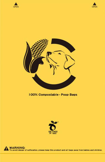 Certified Compostable Dog Poop Bags| 270 bags | Maize Yellow