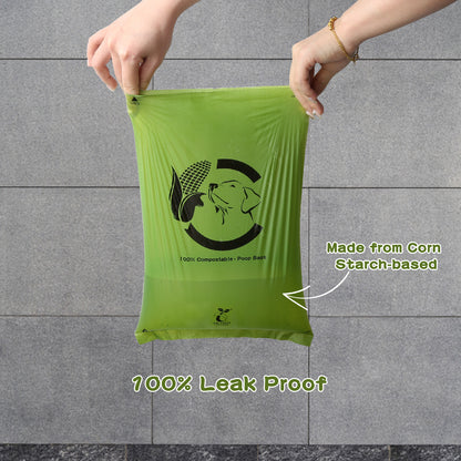 Certified Compostable Dog Poop Bags| 120 bags | Forest Green