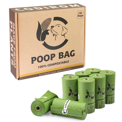 Certified Compostable Dog Poop Bags| 120 bags | Forest Green