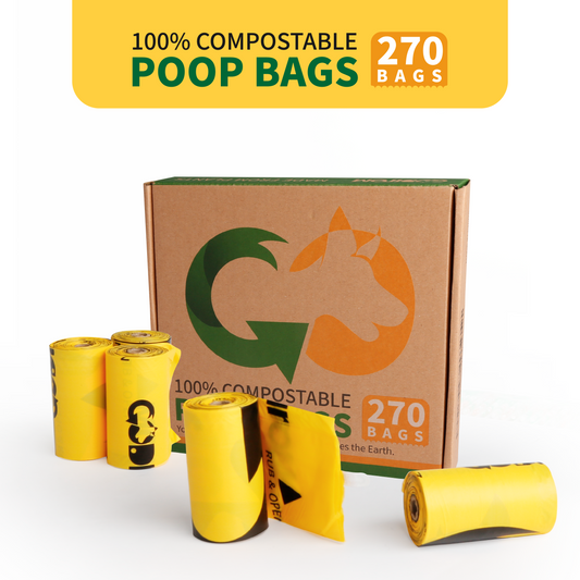 NEW Certified 100% Compostable Poop Bags | 270 bags | Maize Yellow