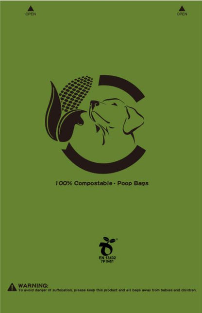 Certified Compostable Dog Poop Bags| 120 bags | Forest Green