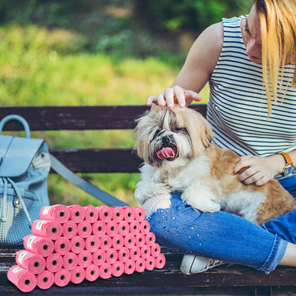 Biodegradable Eco-Friendly Dog Poop Bags 690 Counts 46 Rolls-PINK