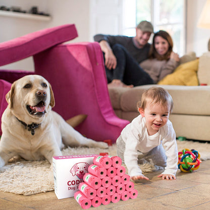 Biodegradable Eco-Friendly Dog Poop Bags 300 Counts 20 Rolls-PINK