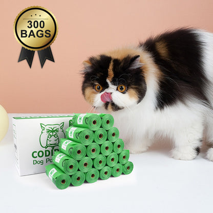 Biodegradable Dog Poop Bags 300 Counts 20 Rolls-GREEN